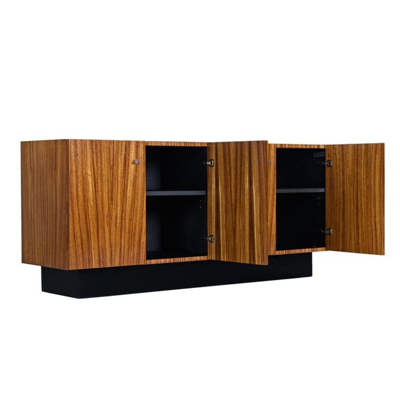 Milo Baughman For Thayer Coggin Wall Mount Zebra Wood Credenza Etsy