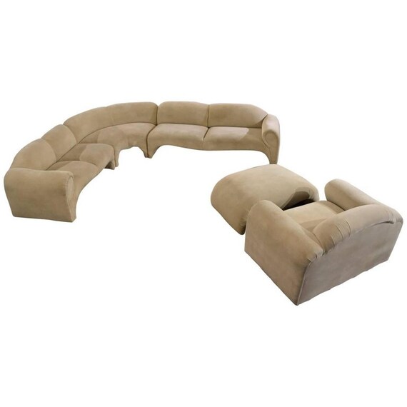 Vintage Art Deco Neo Deco Kagan Milo Baughman Style Sectional Sofa Vintage Art Deco Neo Deco Kagan Milo Baughman Style Sectional Sofa