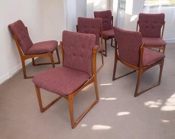 6 Restored Danish Teak Vamdrup Stolefabrik Mid-Century Modern Dining Chairs