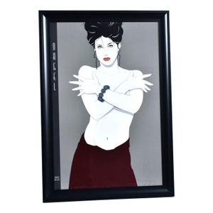 Large Patrick Nagel Vintage 1980s Framed Female Portrait Poster
