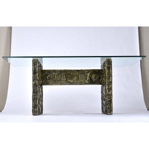 Adrian Pearsall for Craft Associates Glass Top Brutalist Dining Table or Desk image 2