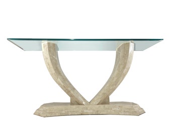 Robert Marcius for Maitland Smith Arched Tessellated Stone Console Table