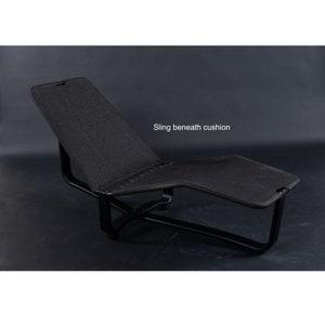 Westnofa Norwegian Black Leather and Red Wool Reversible Chaise Lounge image 9