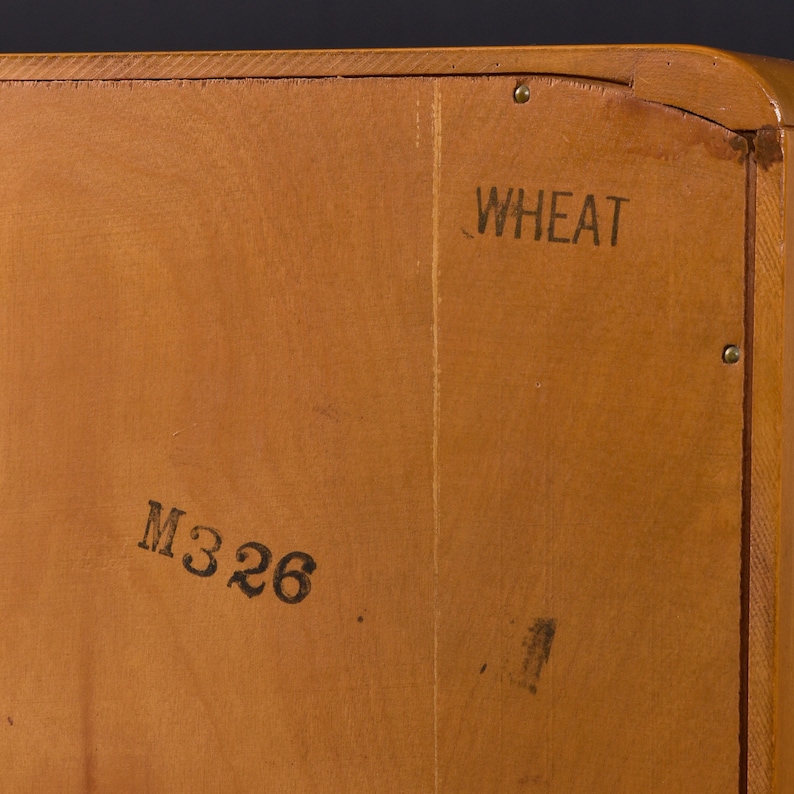 Restored Heywood Wakefield Wheat Finish M326 Cabinet Bookcase image 8