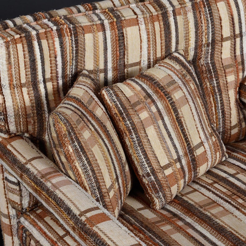 Original 1970s Milo Baughman Style Plaid Fabric Parsons Chairs by Kaylyn image 4