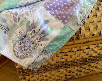 Dream catcher purple minky blanket