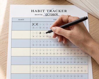 Monthly Habit Tracker Digital Download