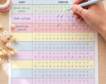 Monthly Habit Tracker Digital Download