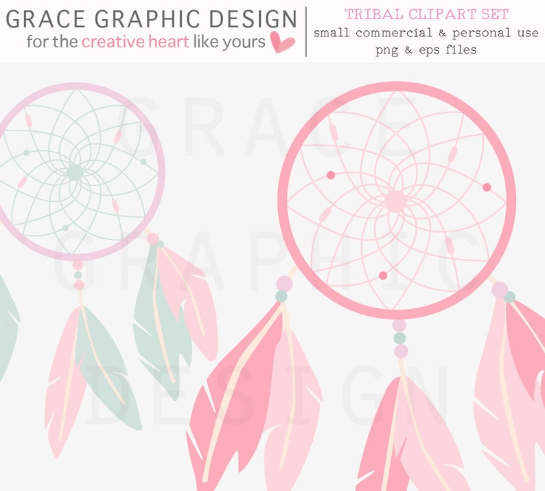 Feather Clipart Pink Boho Feather Clipart Tribal Border Clipart Dreamcatcher Clipart Commercial Use Clipart Set Boho Tribal Clipart Set