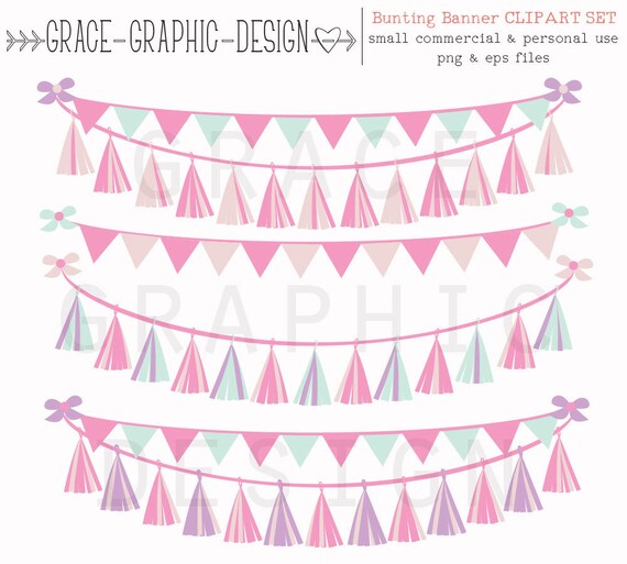Clipart Pink Tassel Garland Clipart Commercial Use Clipart Etsy