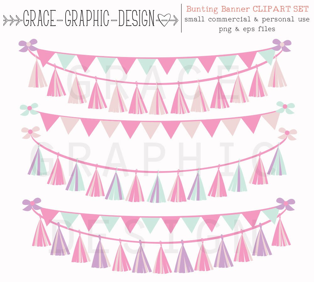 Clipart Pink Tassel Garland Clipart Commercial Use Clipart Etsy