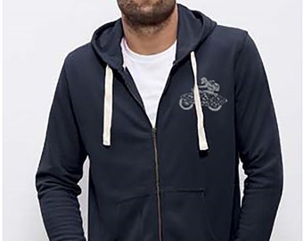 STEELHORSE Navy Blue Surfer-Biker Hoody