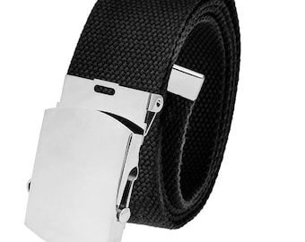 Build A Belt Men's Classic Silver Slider 1,5 "Breite Schnalle mit Canvas Web Gürtel