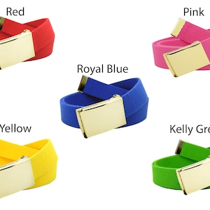 Girl's Star Silver Flip Top School Uniform Belt Buckle With Canvas Web Belt Large Glitter Teal
