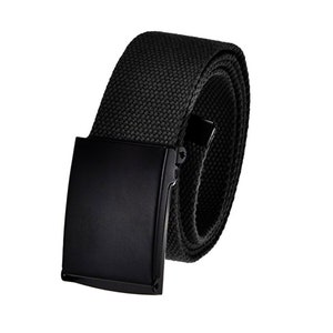 Build A Belt Men's Black Flip Top 1.5" Wide Buckle with Canvas Web belt