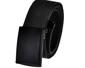 Build A Belt Herren Black Flip Top 1,5 "Breite Schnalle mit Canvas Web Gürtel