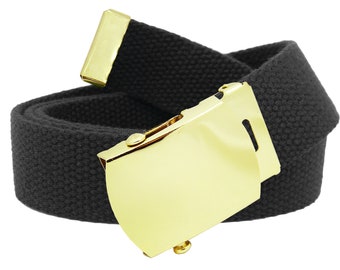 Build A Belt Kid's Classic Gold Slider 1,25 "Breite Schnalle mit Webgürtel