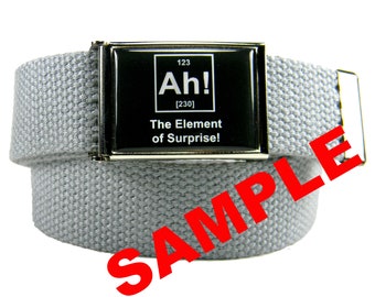 Bauen Sie einen Gürtel: Herren Design Ihre eigene Schnalle mit Ihrem Bild oder Text, enthält einen Canvas-Webgürtel
