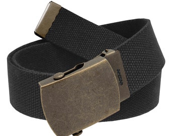 Bauen Sie einen Gürtel Kid's Classic Antique Brass Slider 1,25 "Breite Schnalle mit Webgürtel