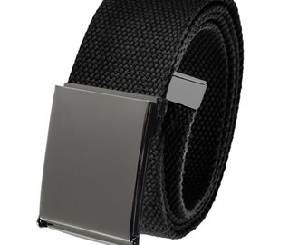 Build A Belt Herren Pewter Flip Top 1,5 "Breite Schnalle mit Canvas Web Gürtel