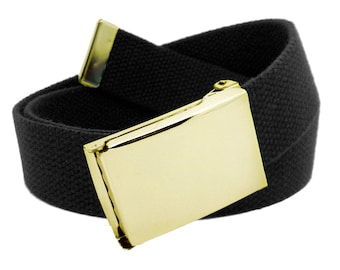 Build A Belt Kid's Gold Flip Top 1,25 "Breite Schnalle mit Canvas Web Gürtel