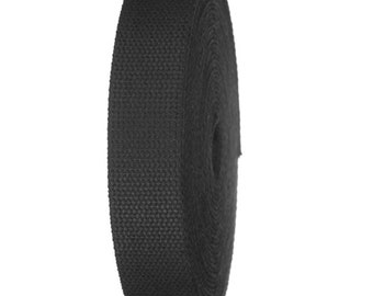 Schwarze 34 mm breite / 2,4 mm dicke schwere Segeltuchgurtrollen