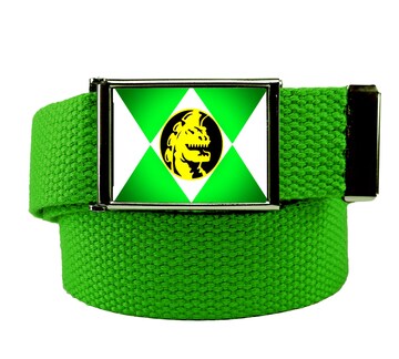 Build A Belt Adult Power Ranger Buckle 1.25" Wide with Canvas Web Belt