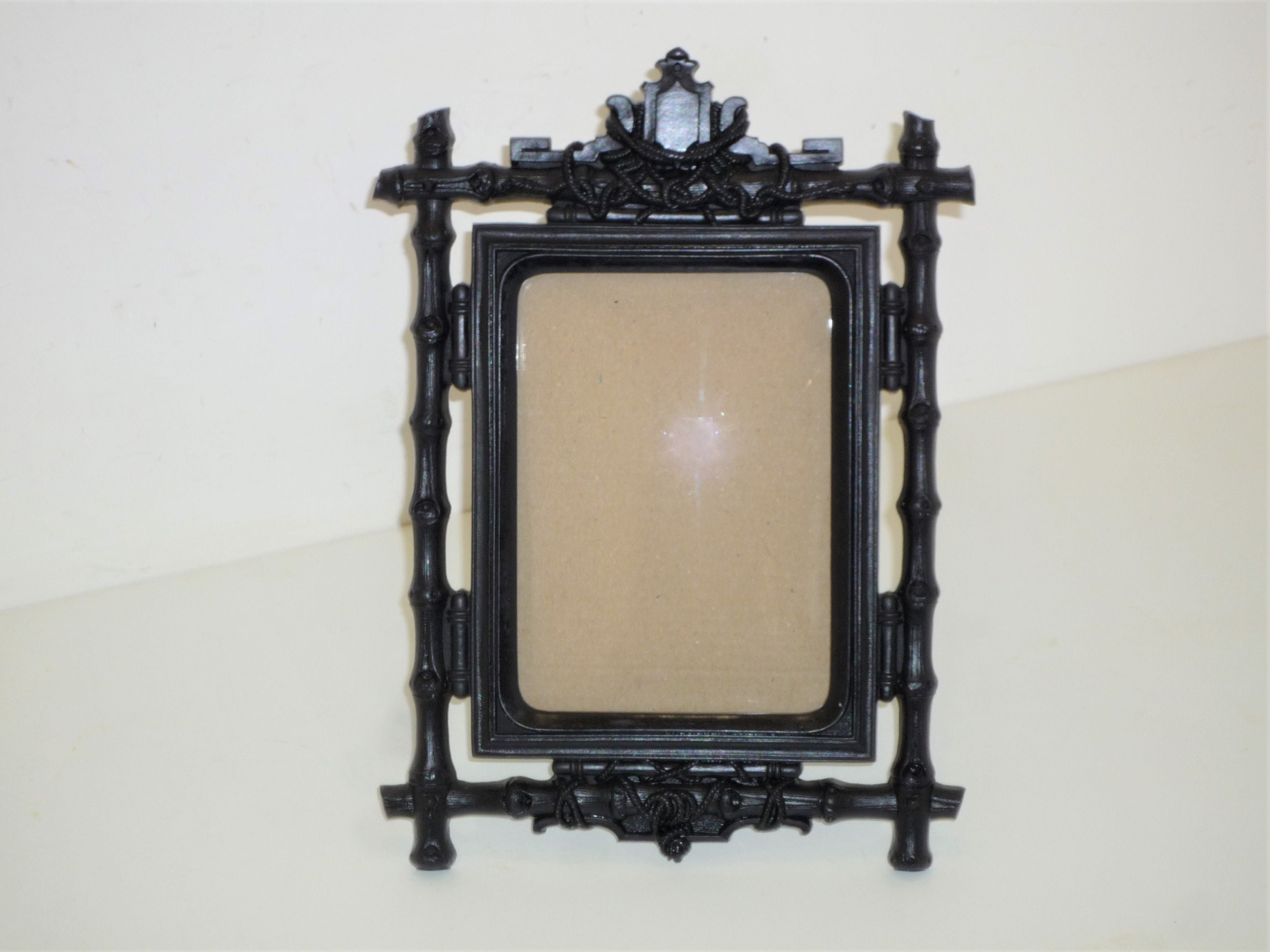 Ancien Cadre Photo en Ébonite Antique French Napoléon Iii , Gutta Percha Picture Frame 1800S/19Th Ce