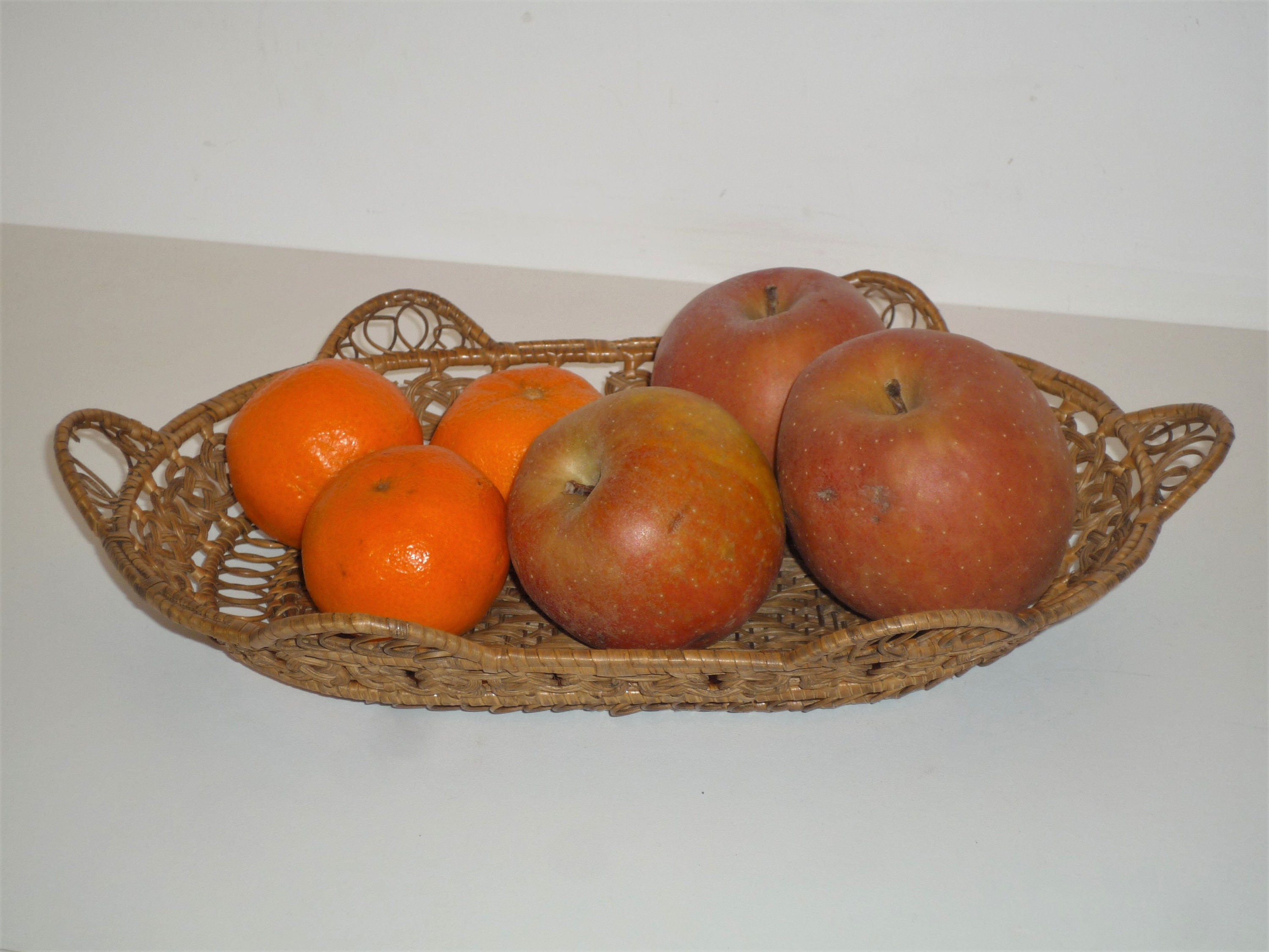 Très Ancienne Corbeille en Osier Tressé Tissé Travaille de Nones Religieuse Début 1900 Corbeille à P