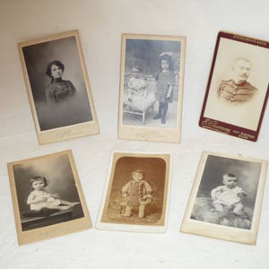 série de 6 ancienne photographie portrait femme homme militaire enfant fin 1800 début 1900