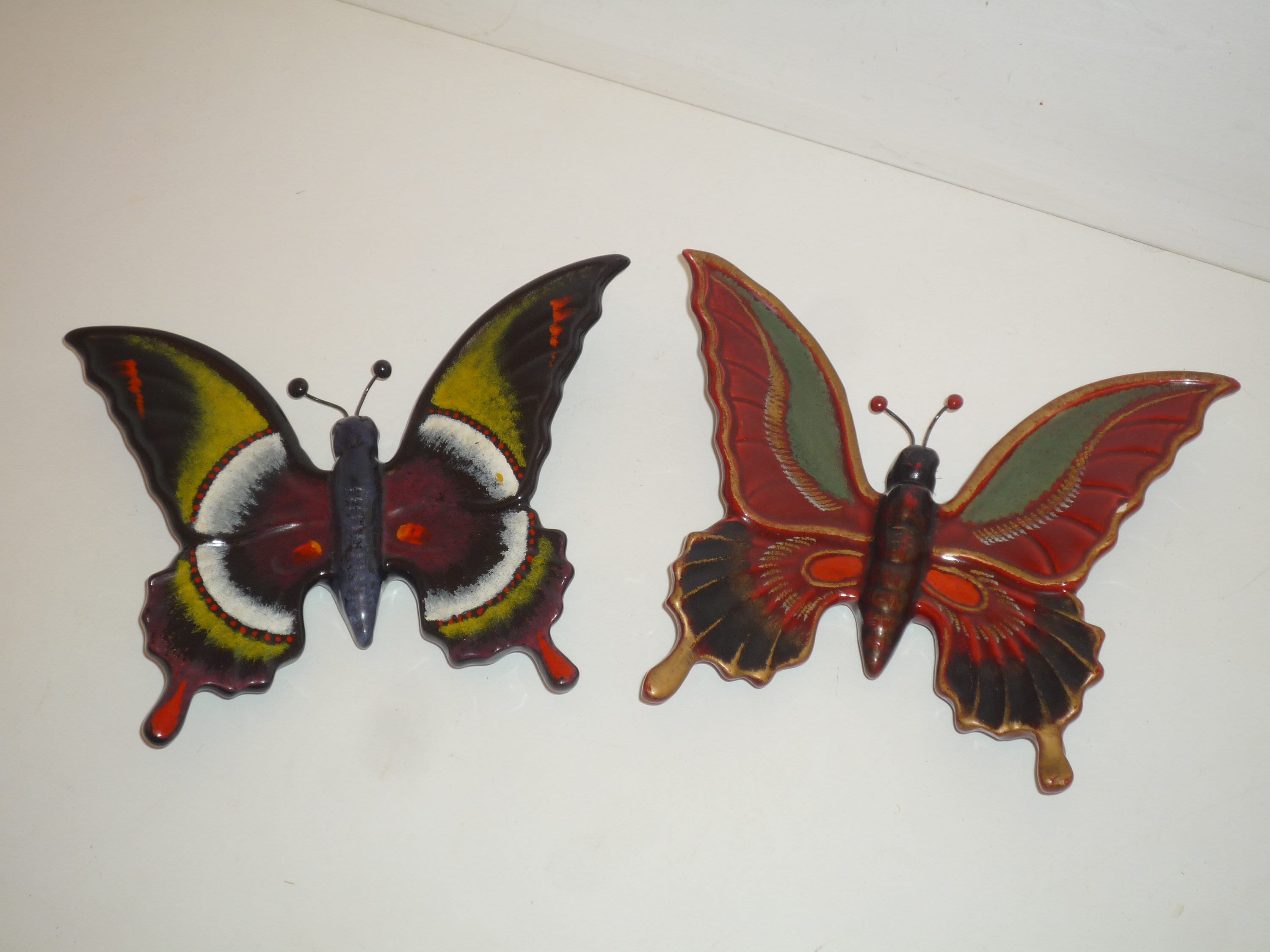 Paire de Papillons en Faience Vallauris 1950 1960