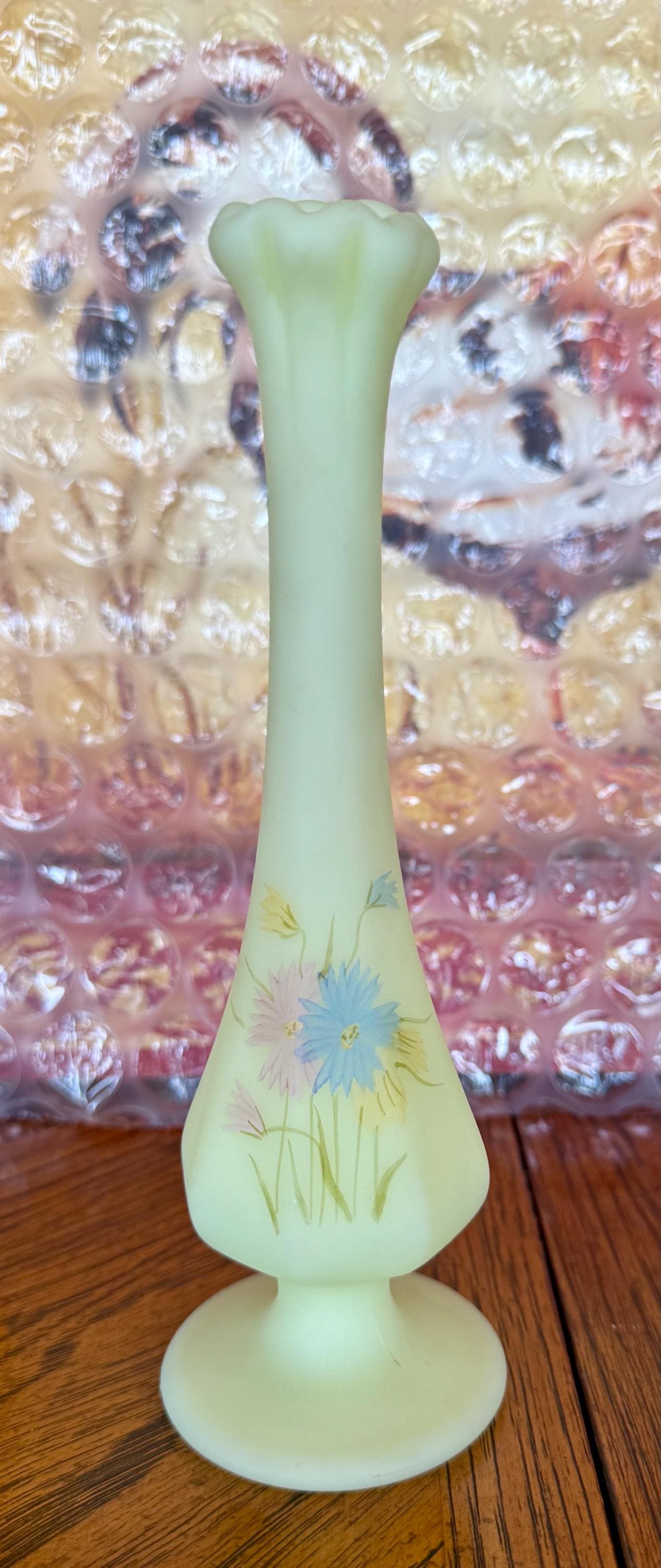 Fenton Custard Uranium Swung Vase - Etsy