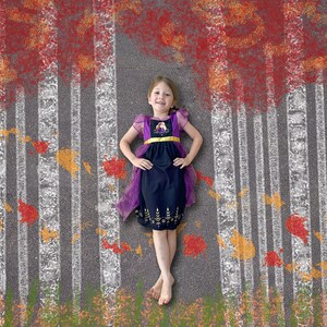 Fall Forest Sidewalk Chalk digital backdrop