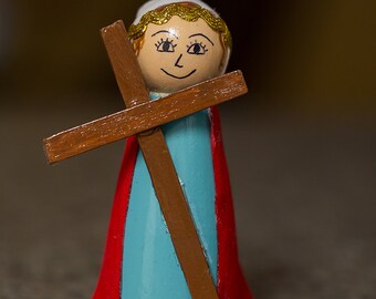 St. Helen Wooden Peg Doll