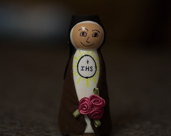 St. Clare of Assisi Wooden Peg Doll