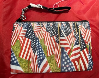 USA Flag wristlet 5 x 8