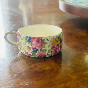 Royal Winton Grimwades &#39;Summertime&#39; Mini Stacking Teapot Open Sugar Bowl Replacement, Cream Background, Gold Trim