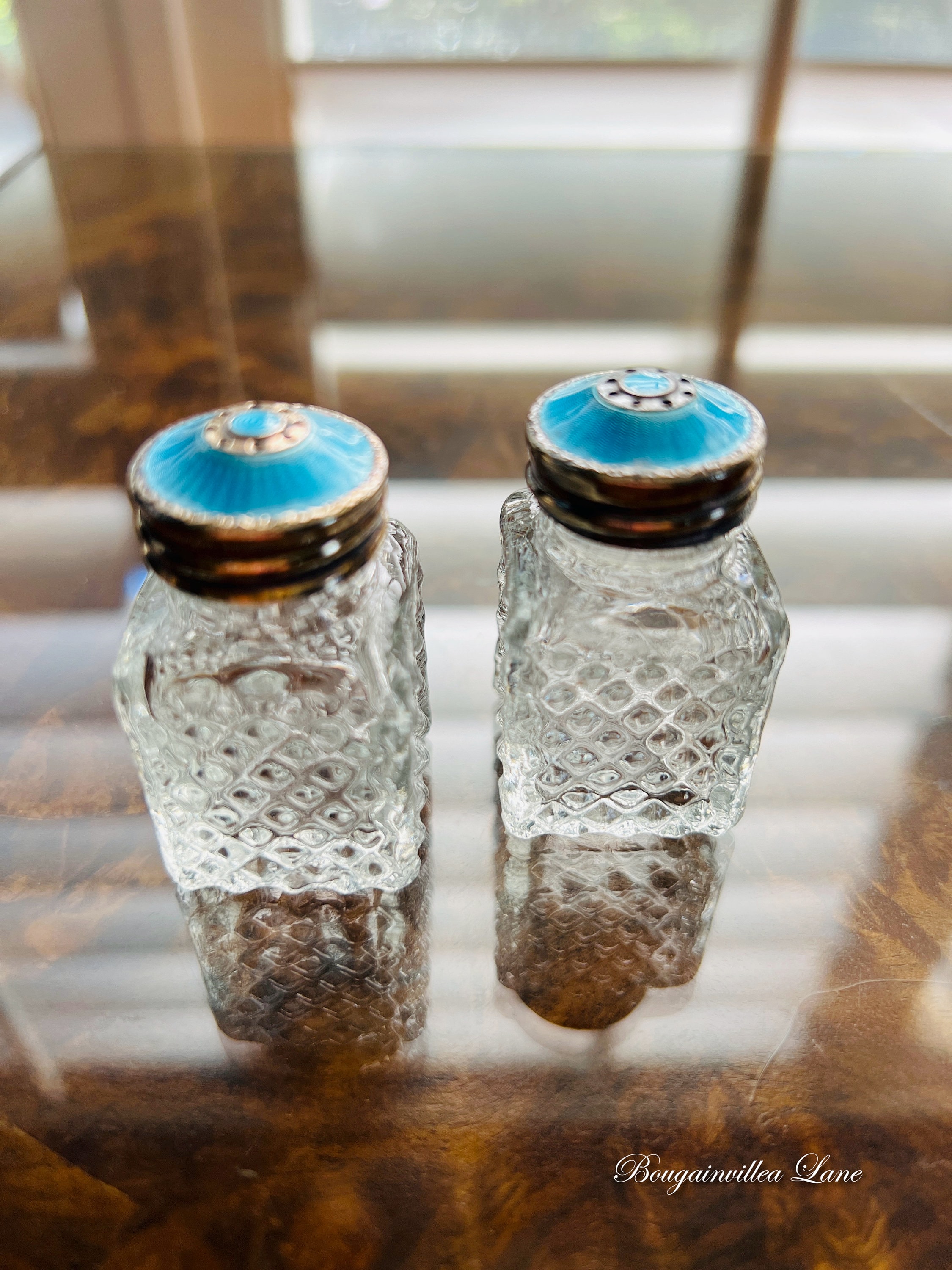 Rsvp Retro Glass Salt & Pepper Shaker Set ,Turquoise