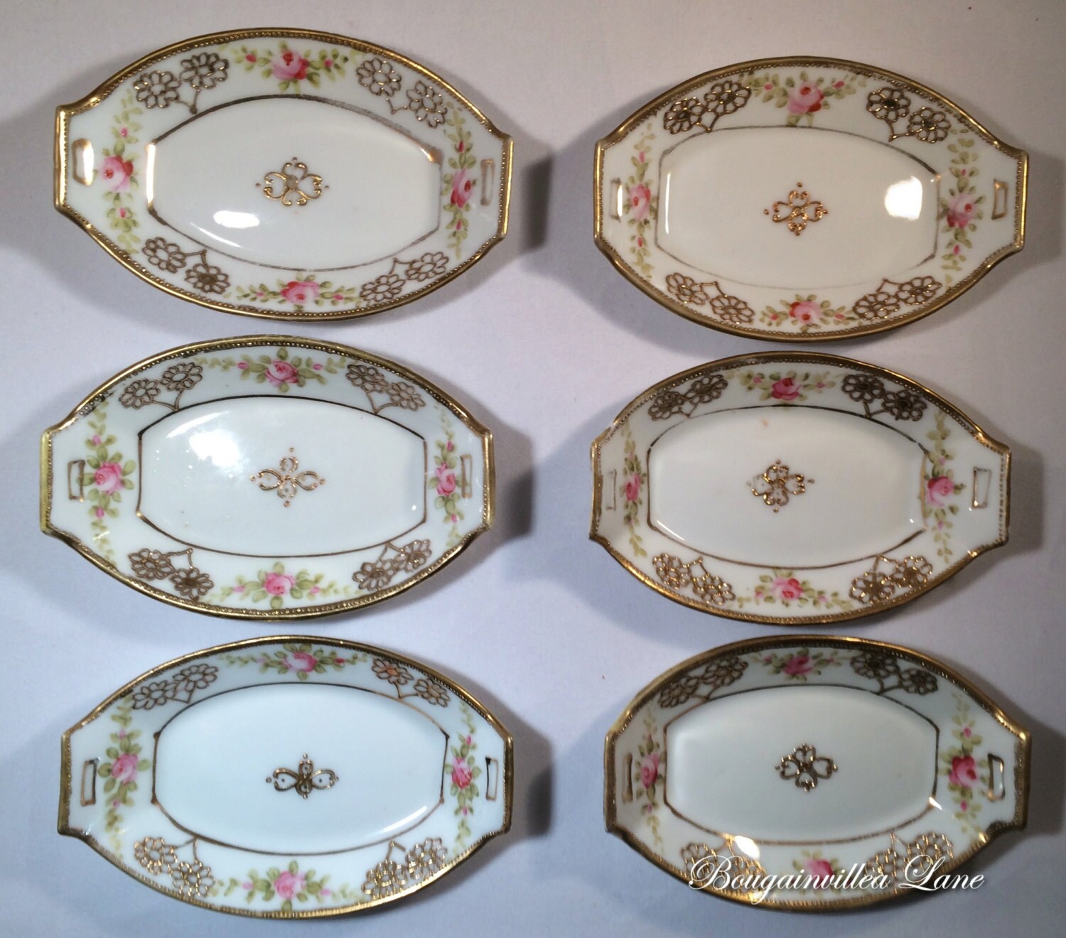 NIPPON Butter Pats Nut/Salt Dishes Hand Painted Set of 6 Etsy