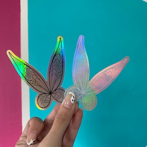 Holographic Tink Fairy Wings Sticker Peter Pan Tinker Bell Inspired Vinyl Sticker