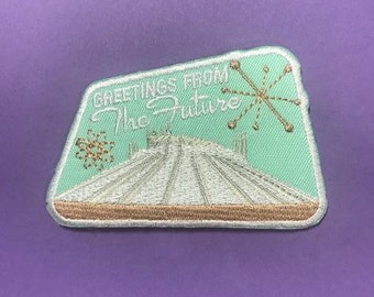 Greetings from the Future Space Mountain Disney Parks Inspired Attraction Embroidered Iron On Patch