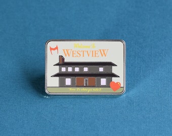 Westview Marvel-ous Places Hard Enamel Pin Wandavision Marvel Inspired Pin Witch Lapel Pin