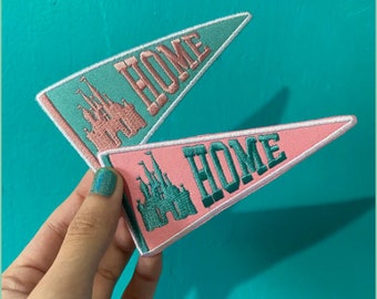 ACCUEIL bannière château brodé fer sur patch WDW DLR patch inspiré des parcs Disney design château de Cendrillon