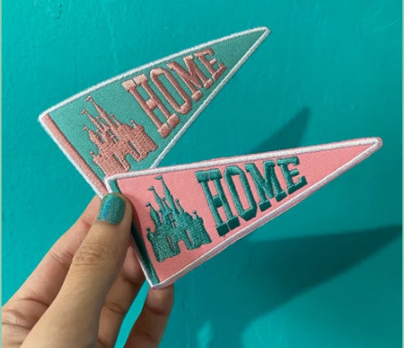 HOME Castle Banner Embroidered Iron On WDW DLR Patch Disney Parks Inspired Patch Design Cinderella Castle