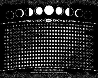 2026 Moon Phase Calendar Chart | Lunar Astrology Print (8x10)