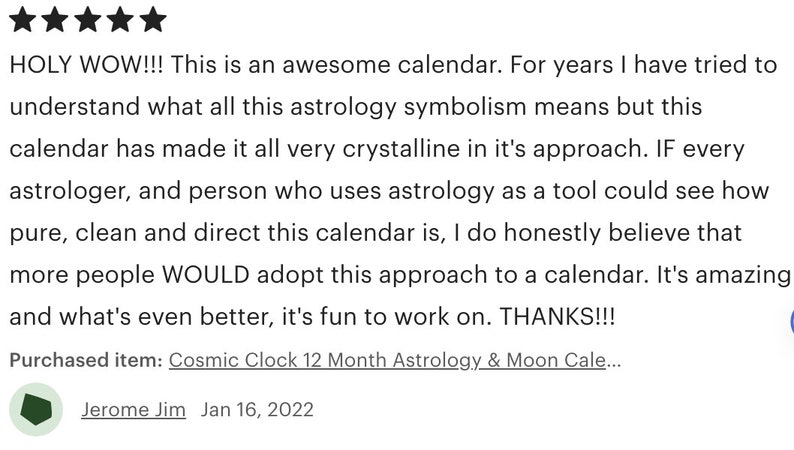 Cosmic Clock 12 Month Astrology & Moon Calendar image 10