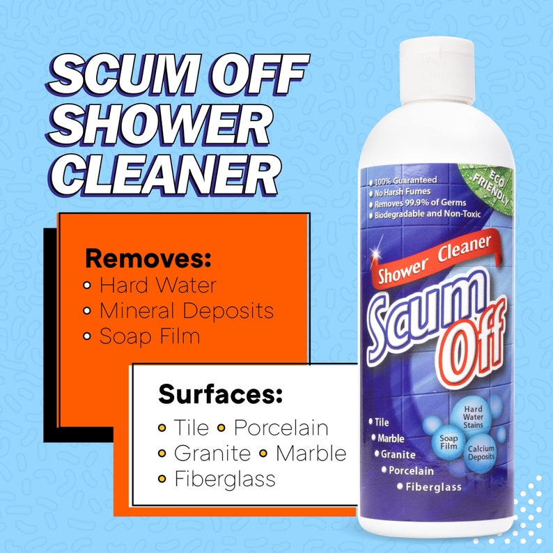Scum off Shower Cleaner for Fiberglass, Tile, Grout, Stone, Porcelain