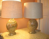 Pair of Opalescent Fish Lamps with Shades from the Illumination Station