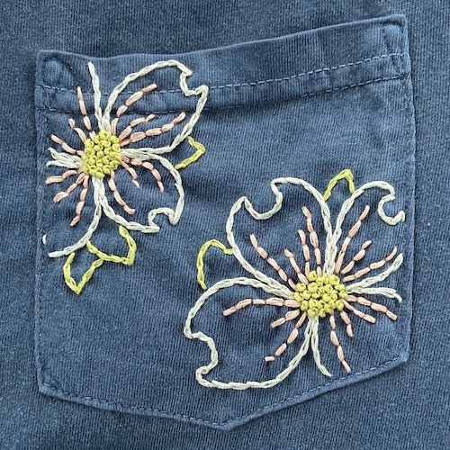 Outer Space Handembroidered Pocket Tee Shirt Unisex Short Etsy