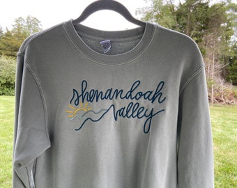 Shenandoah Valley Hand-Embroidered Crewneck Sweatshirt